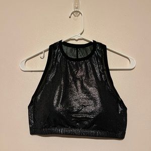 Beyond Yoga shimmery black sports bra